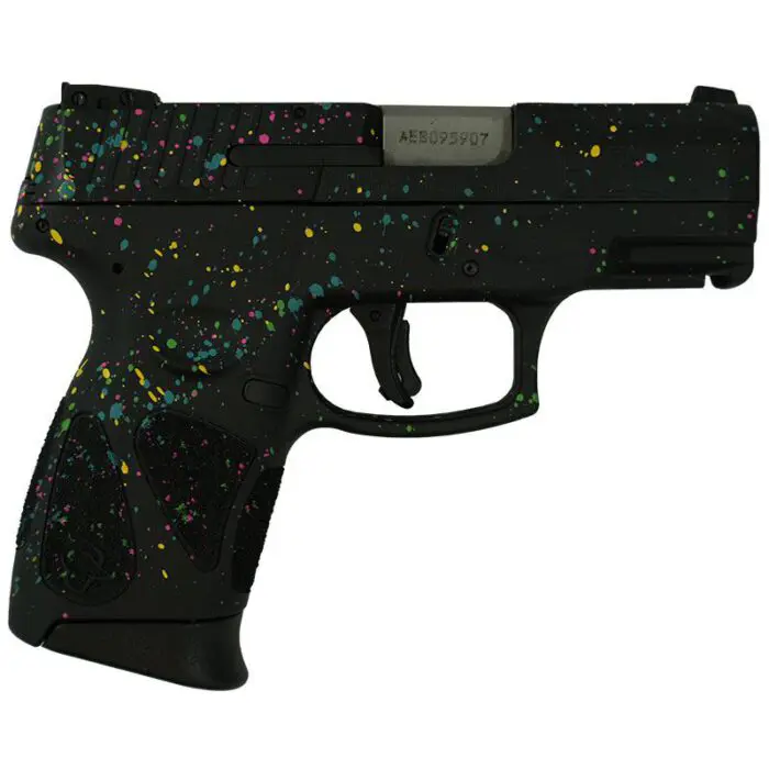 Taurus g2c 9mm bk bk 3 2 2x12 blk base frame slide multi color paint splatter TX1G2C9311280SP 0003 Layer202 1 | WTW Arms