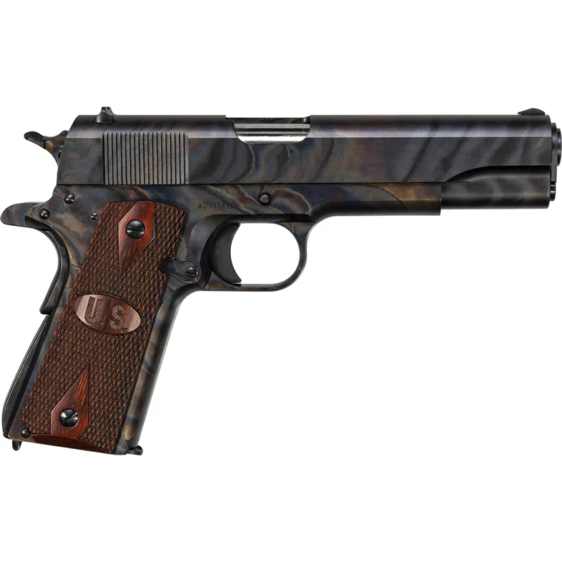 AUTO-ORDNANCE GI 1911A1 45ACP - CASE HARDENED FIXED WOOD - Image 2