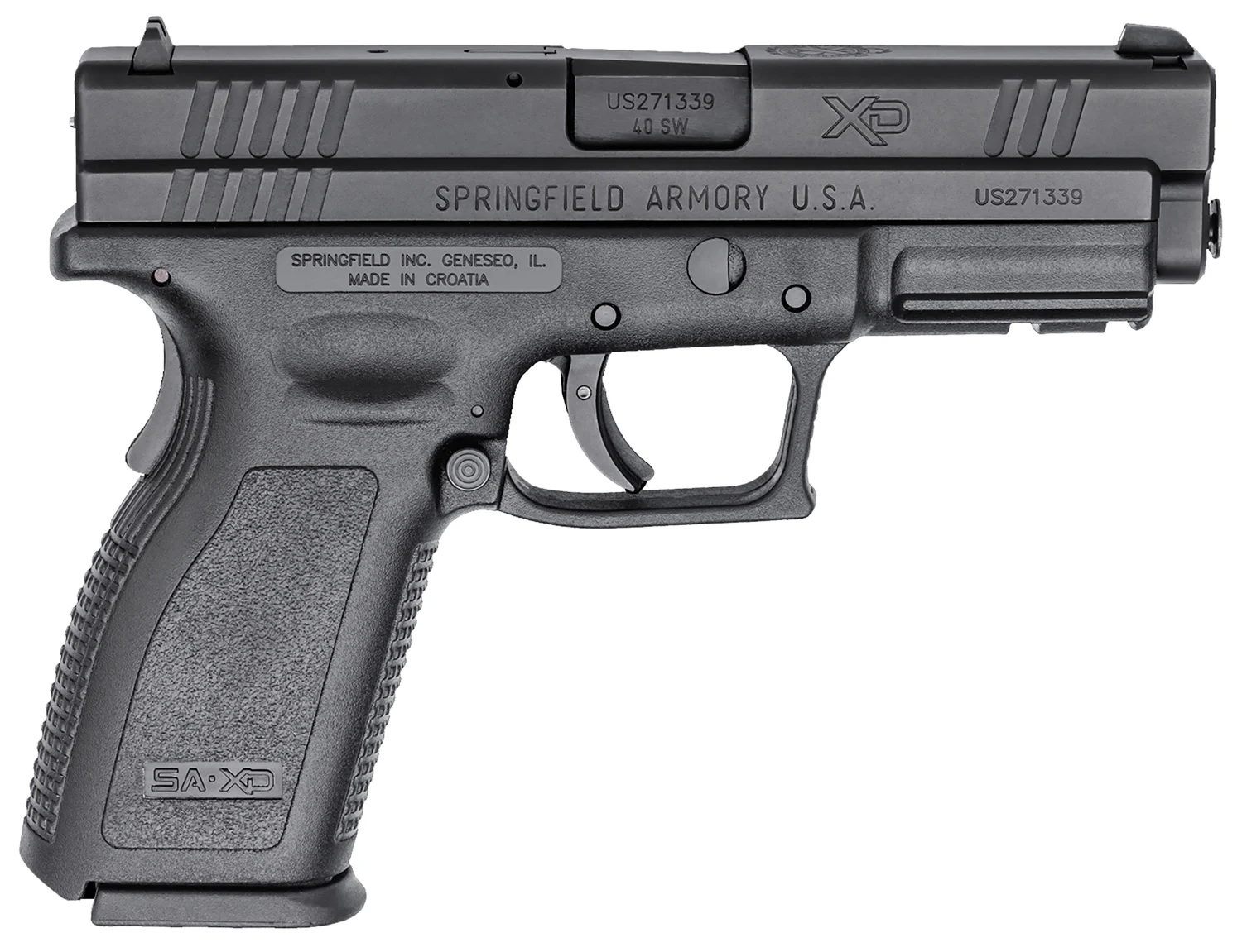 Springfield Armory XD9102HC XD Service 40 S&W 12+1 4" Black Melonite Steel Barrel & Serrated Steel Slide, Black Polymer Frame w/Picatinny Rail