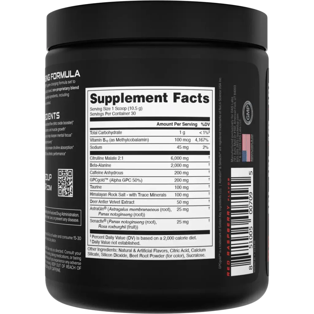 Bucked Up Pre-Workout Blood Raz 30 Serving Tub - Image 2