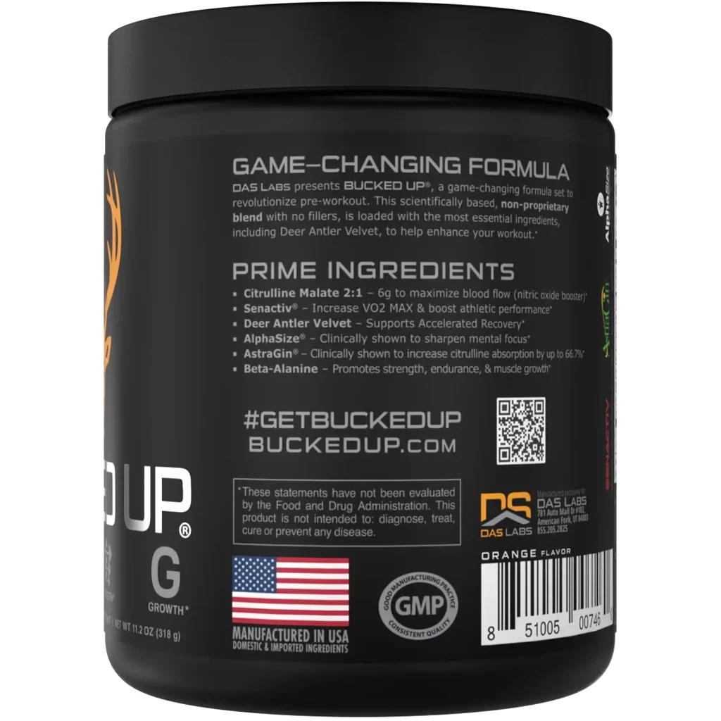 Bucked Up Pre-Workout Killa OJ 30 Serving Tub - Image 3