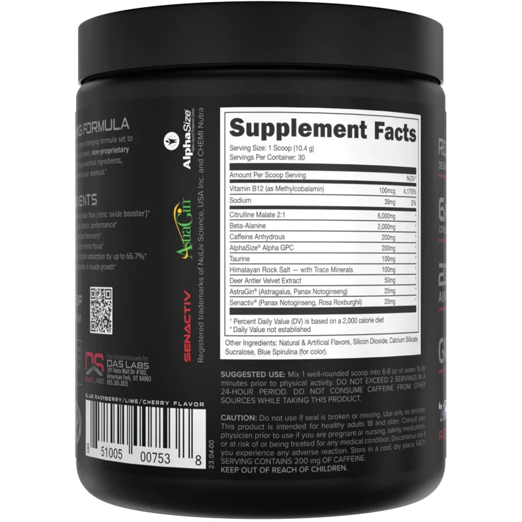 Bucked Up Pre-Workout Rocket Pop 30 Serving Tub - Image 3