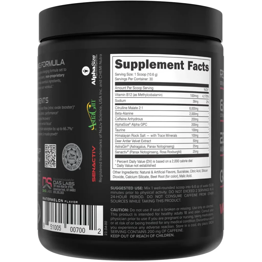 Bucked Up Pre-Workout Watermelon 30 Serving Tub - Image 2