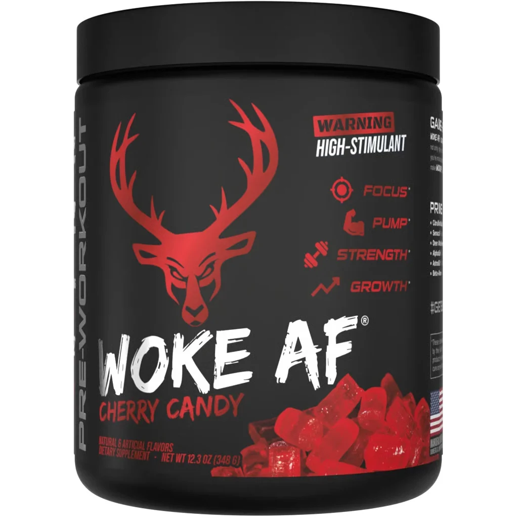 Bucked Up Woke AF Pre-Workout Cherry Hard Candy 30 Serving Tub - Image 2