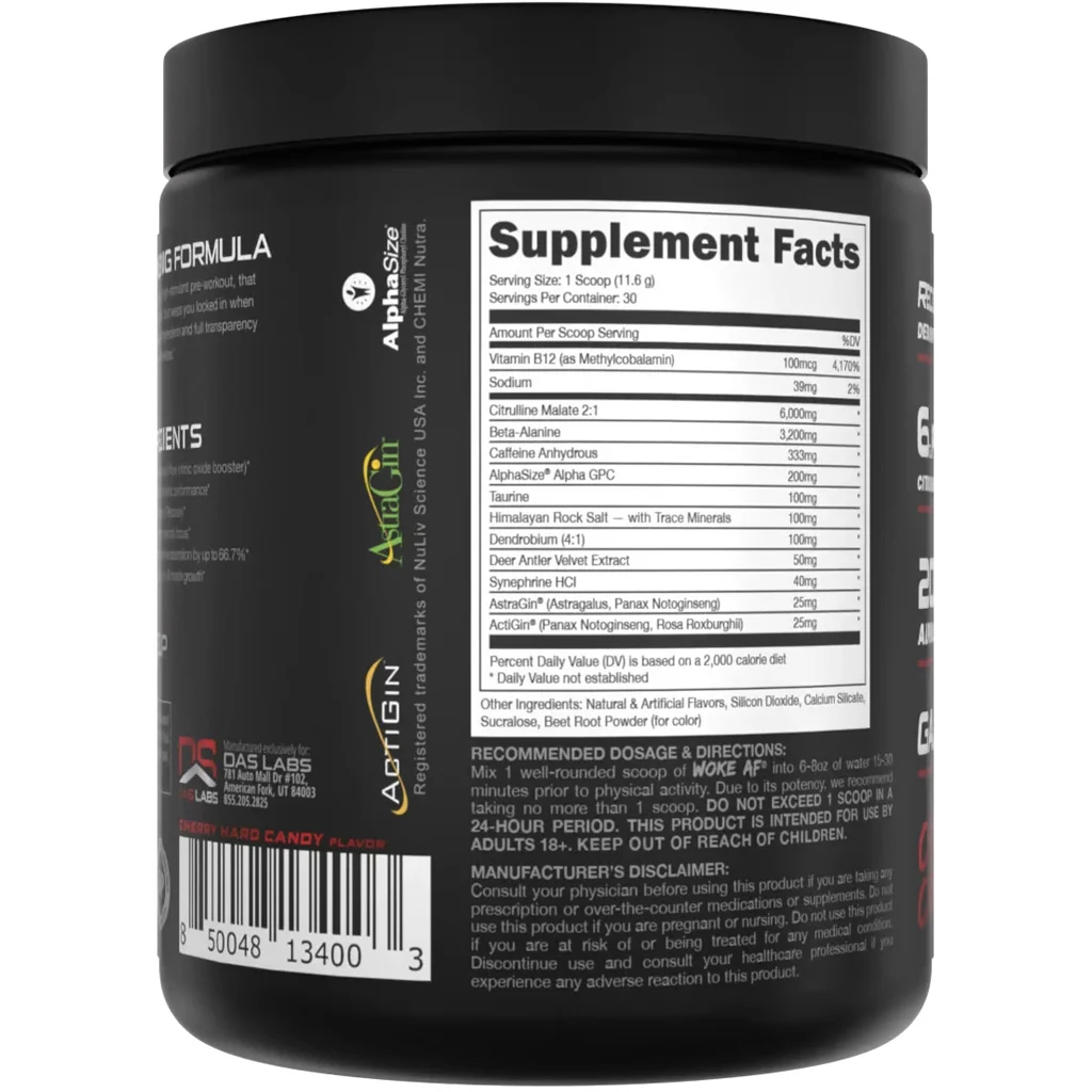 Bucked Up Woke AF Pre-Workout Cherry Hard Candy 30 Serving Tub - Image 3