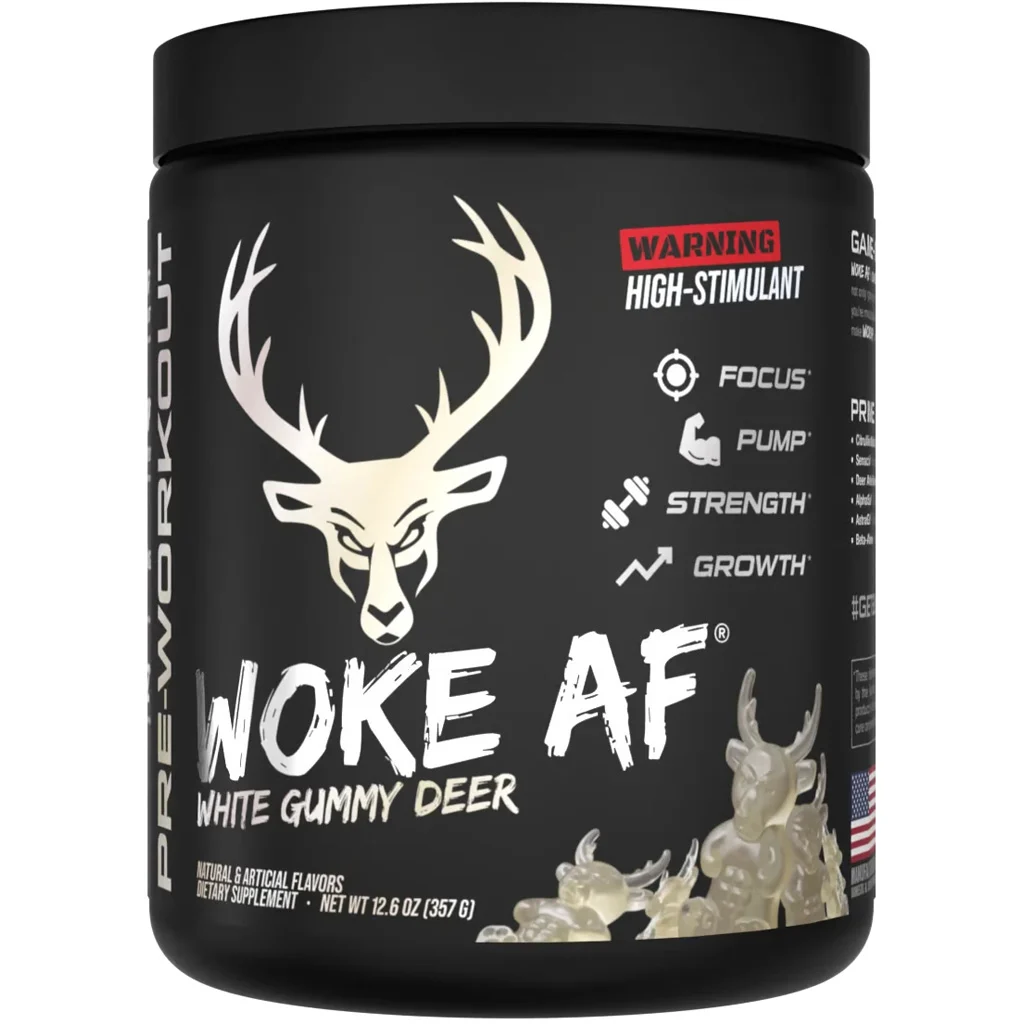 Bucked Up Woke AF Pre-Workout White Gummy Deer 30 Serving Tub - Image 3