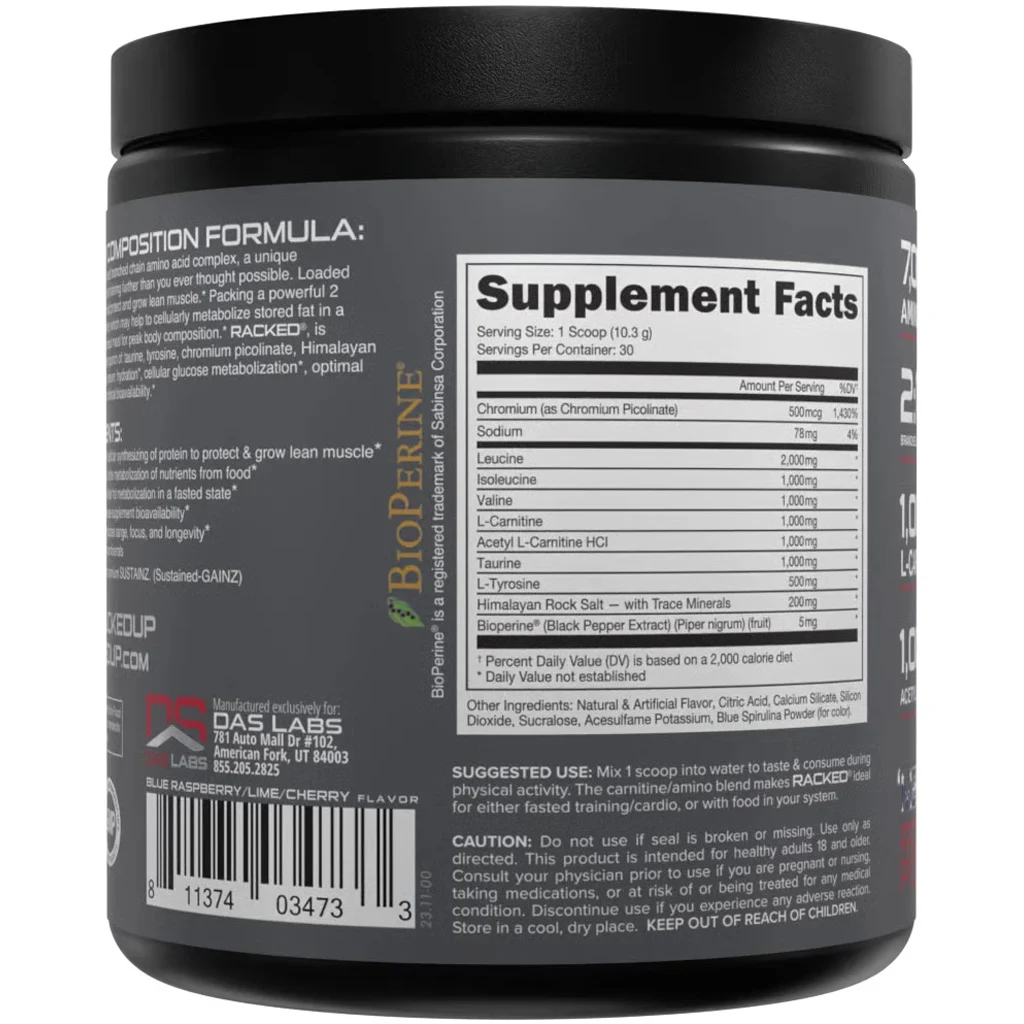 Bucked Up Racked BCAA Rocket Pop 30 Serving Tub - Image 3