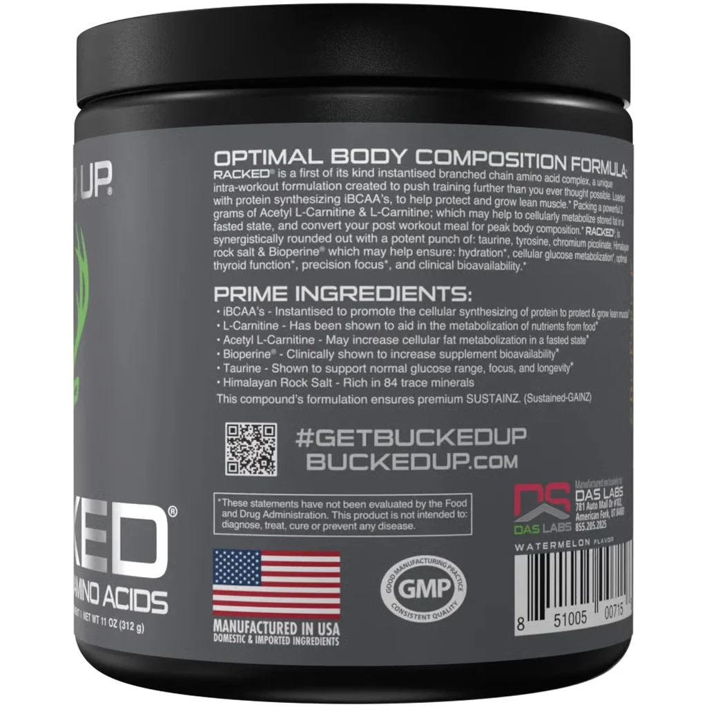 Bucked Up Racked BCAA Watermelon 30 Serving Tub - Image 3