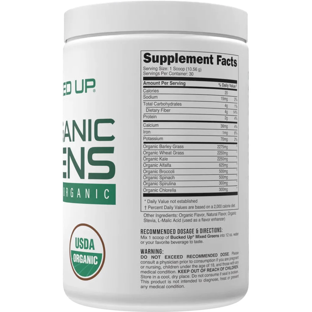 Bucked Up Organic Greens Mixed Berry 30 Serving Tub - Image 3