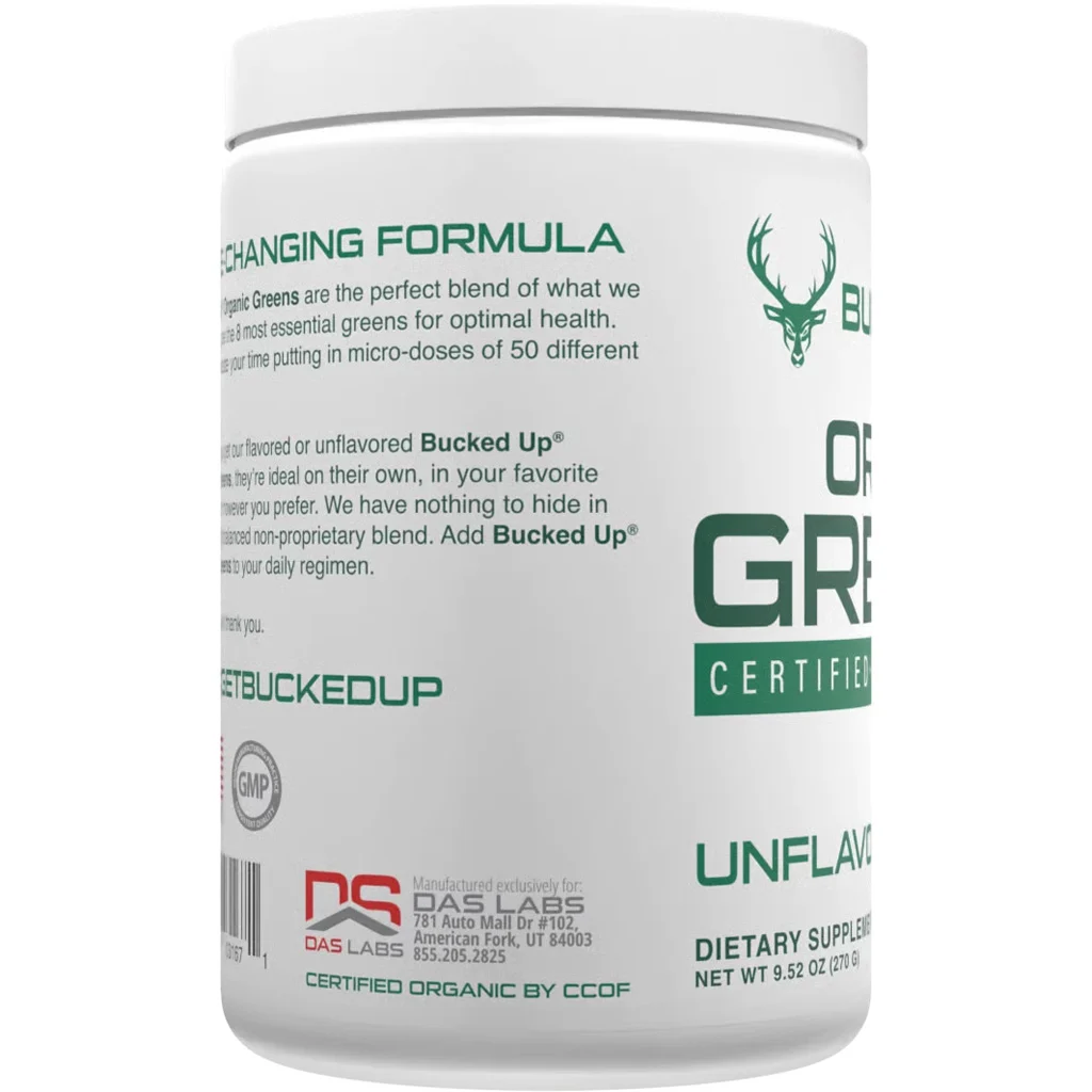 Bucked Up Organic Greens Unflavored 30 Serving Tub - Image 2