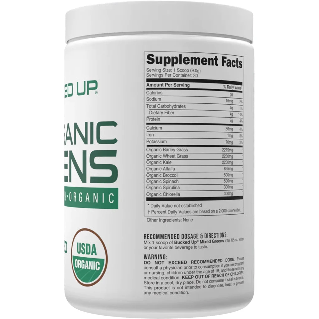 Bucked Up Organic Greens Unflavored 30 Serving Tub - Image 3