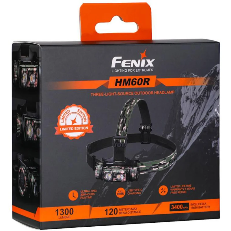 Fenix HM60R Rechargeable Headlamp 1200 Lumen Camo - Image 2