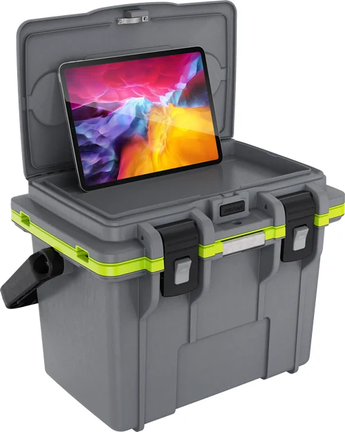 PELICAN COOLERS IM 14 QUART - DKGRAY/GREEN W/DRY STORAGE - Image 3