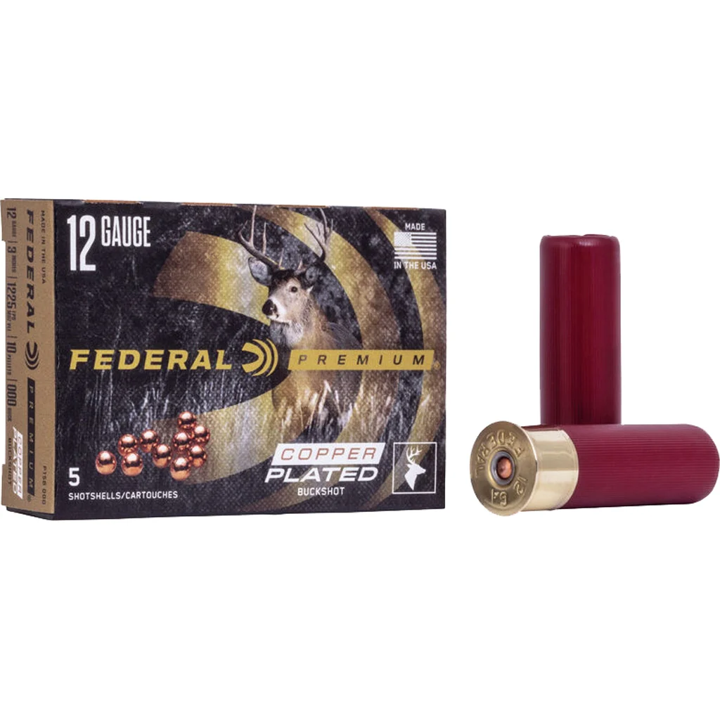 Federal Premium Vital Shok Shotgun Ammo 12 ga. 3 in. 10 Pellets 000 Buck 5 rd.