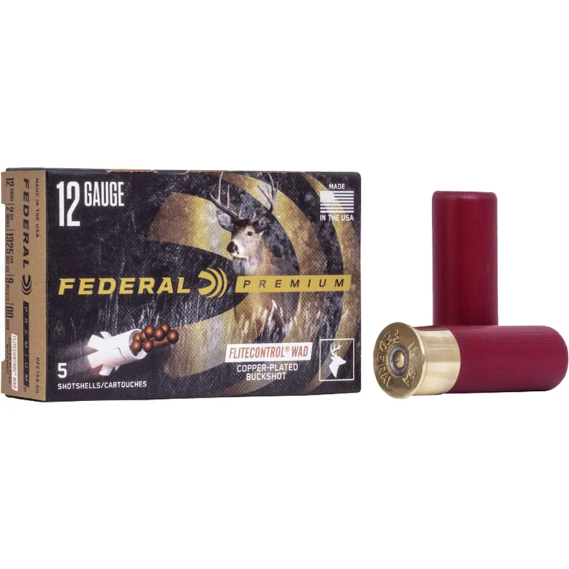 Federal Premium FLITECONTROL Buckshot 12 ga. 2.75 in. 9 Pellet 00 Buck 5 rd.