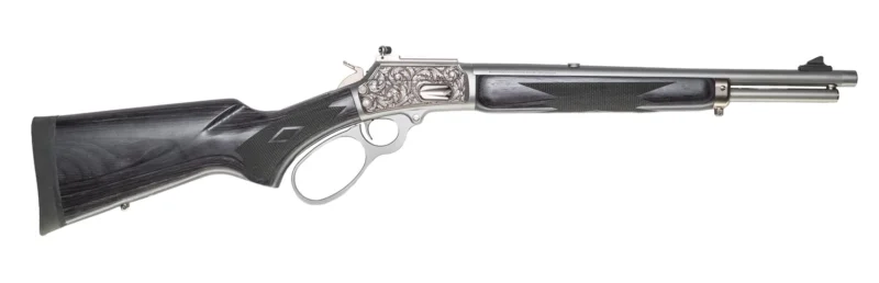 Cnc Firearms CNCRAZ10MM Marlin 1894 SBL Wild Boar 10mm Auto 16" Polished Stainless Steel, Polished Engraved Receiver, Gray Fixed Laminate Stock