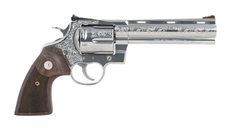 Colt Mfg ANACONDASP6RTSSEG Anaconda Sports South Exclusive 44 Mag 6 Shot 6" Stainless Steel Barrel, Cylinder & Frame, Walnut Grip, Transfer Bar Safety, Exposed Hammer