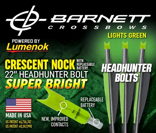 LUMENOK XBOW ARROW 22" BARNETT - HEADHUNTER GREEN CRESCENT 3PK - Image 2