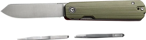 CIVIVI KNIFE SENDY 2.83" - MILLED GREEN/RED G-10 SATIN - Image 2
