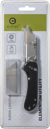 CIVIVI UTILITY KNIFE ELEMENTUM - 2.26" BLACK W/3 EB CLAM PACK - Image 2