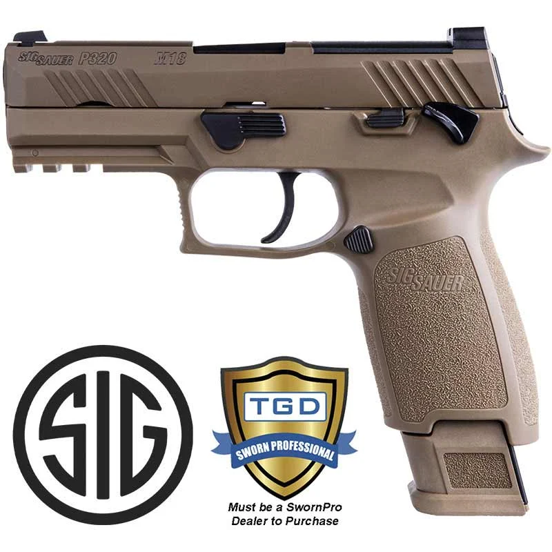 P320 M18 9MM 3.9 inch barrel 1-17 Round and 2-21Round Mags Coyote with Night Sig